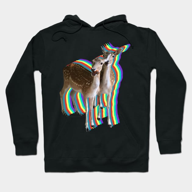 Rainbow deer Hoodie by Annka47